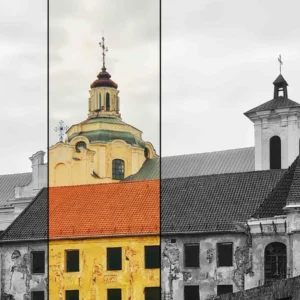 Diverse architecture showcased in two buildings