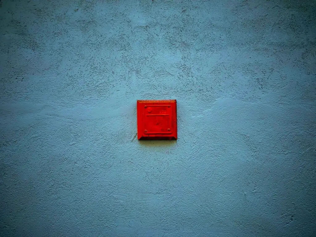 A red square painted on a wall