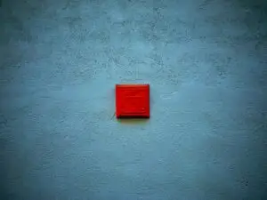 A red square painted on a wall