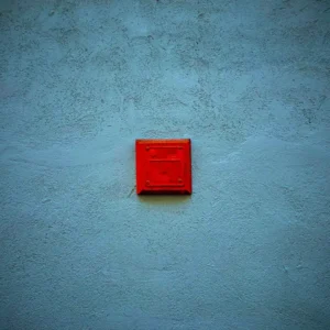 A red square painted on a wall
