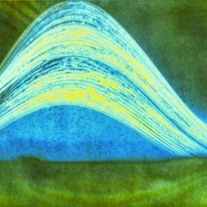 Sun path over six months in green and blue