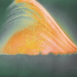 Orange and green wave photo with sun path six months