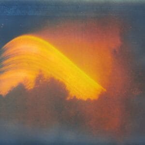 A brown photo of a wave with seasonal sun path