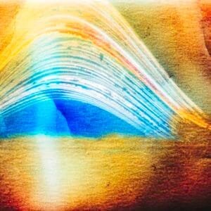 Six months of sun path in red and blue