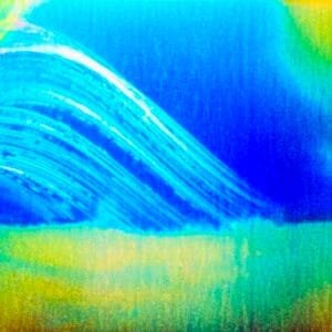 Six moths of sun path in blue and yellow