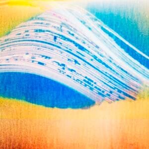 Six months of sun path in blue and yellow