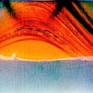 Six months of sun path in red and blue