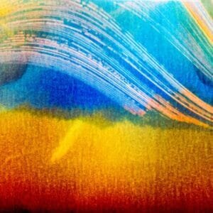 Six months of sun path in blue and orange